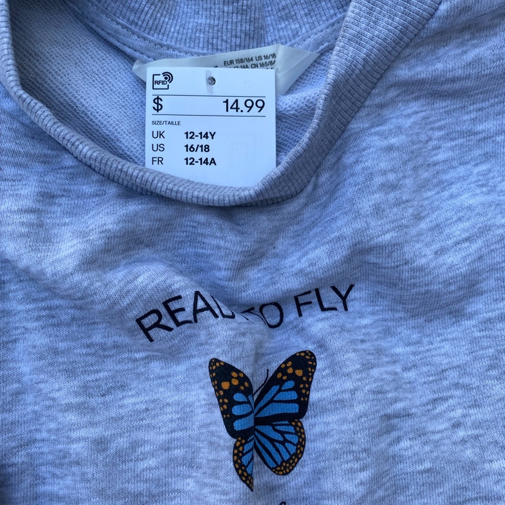 H&M 🦋 Ruffle sweatshirt - Picture 2 of 2